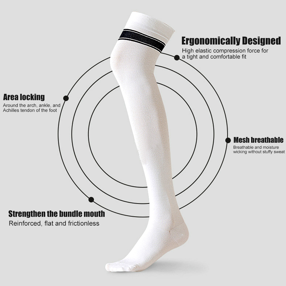 1Pair High Thigh Socks Striped - đánh giá và giá Yoga Daily Fitness